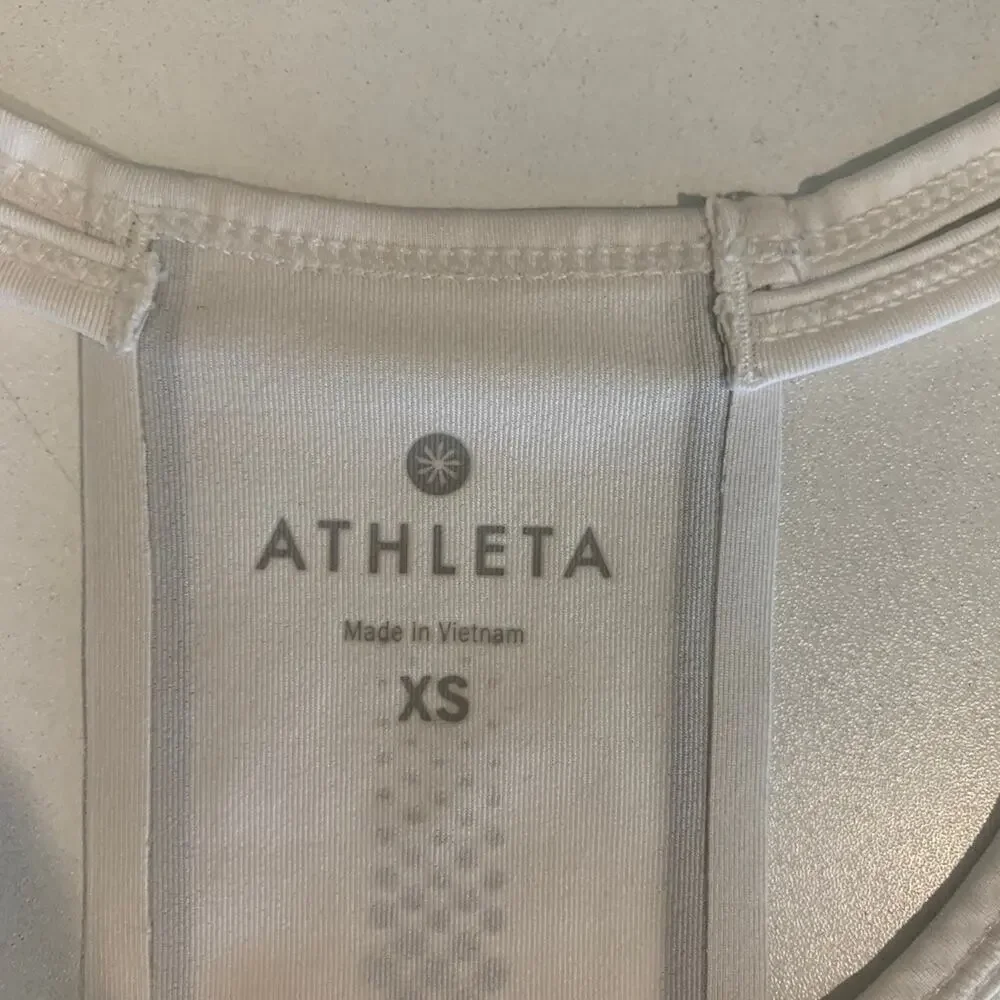 Athleta Tank Top Women XS Extra Small White Lightspeed Halter Racerback *READ